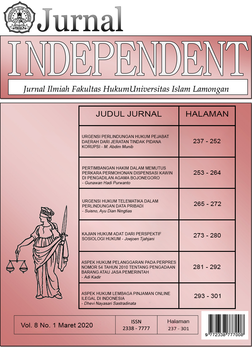 					View Vol. 8 No. 1 (2020): Jurnal Independent
				