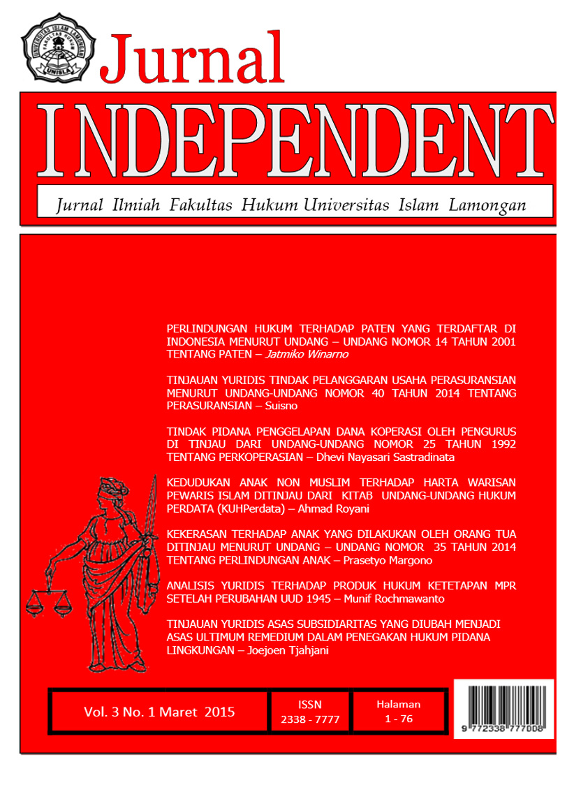 					View Vol. 3 No. 1 (2015): Jurnal Independent
				